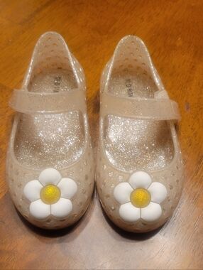 Old Navy Glitter Jelly Mary Jane Daisy Shoes Toddler Size 7